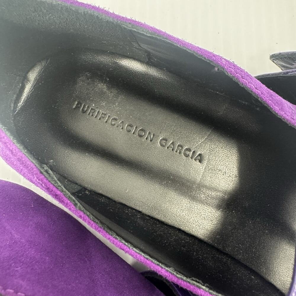 Purification Garcia Purple Metallic Buckle Point Toe Flats Shoes Womens Size 9.5 - Picture 8 of 12